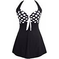AMAGGIGO Traje de baño Push up Halter de Mujer Traje de baño formador de Figura con faldita Bauchweg Traje de baño de…